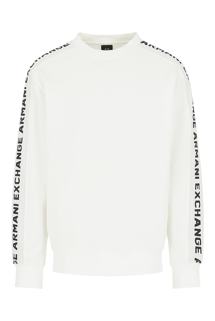Sweatshirt With Logo Jacquard Sleeves